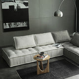 29.92" High Sofa Contemporary Armless Sofa with Bolster Pillows