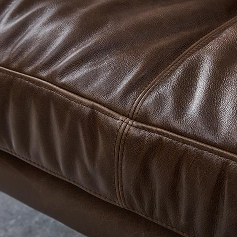 31.88 "Sofá de alto sofá contemporáneo de cuero con brazo cuadrado con cojines