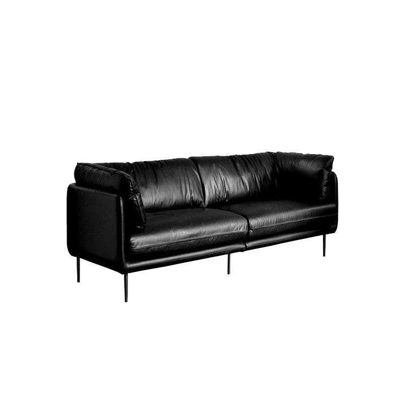 Contemporáneo 31.49 "Sofá de brazo de esmoquin de cuero genuino alto