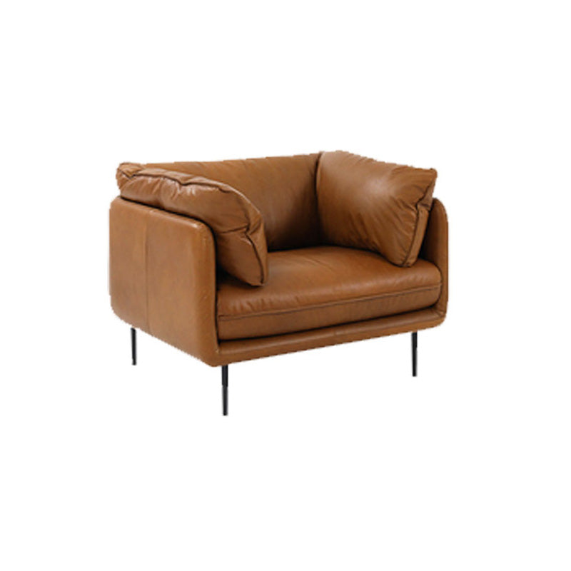 Contemporáneo 31.49 "Sofá de brazo de esmoquin de cuero genuino alto
