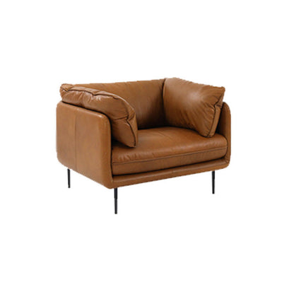 Contemporáneo 31.49 "Sofá de brazo de esmoquin de cuero genuino alto