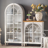 Mid-century Modern Distressed Wooden Cabinet Rectangle Accent Cabinet