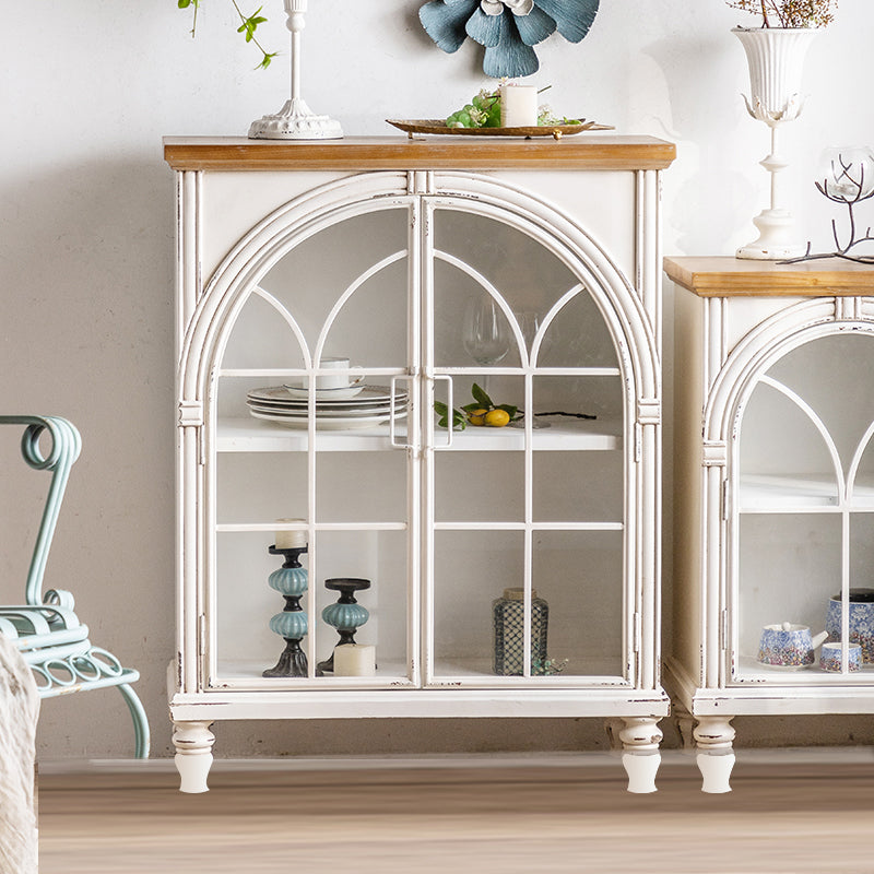 Mid-century Modern Distressed Wooden Cabinet Rectangle Accent Cabinet