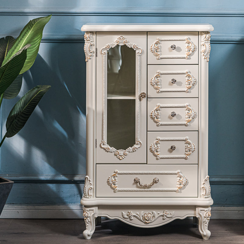 Mid-century Modern Solid Wood Chest in White Rectangle Cabinet with Drawers 5 Clearhalo 'Cabinets & Chests' 'cabinets_chests' 'furn' 'furn_cabinets_chests' 'Furniture' 'Living Room Furniture' 7173612