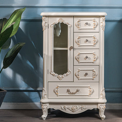 Mid-century Modern Solid Wood Chest in White Rectangle Cabinet with Drawers 5 Clearhalo 'Cabinets & Chests' 'cabinets_chests' 'furn' 'furn_cabinets_chests' 'Furniture' 'Living Room Furniture' 7173612