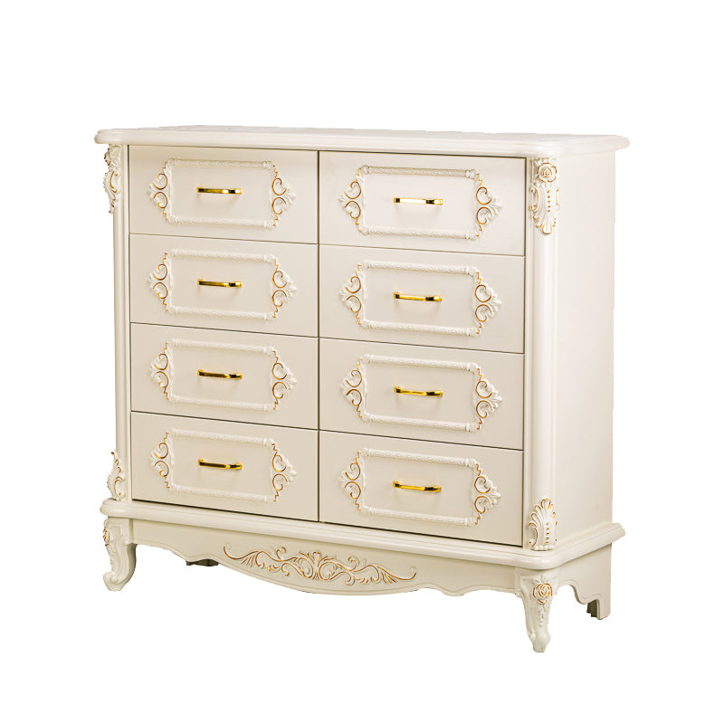 Mid-century Modern Solid Wood Chest in White Rectangle Cabinet with Drawers Clearhalo 'Cabinets & Chests' 'cabinets_chests' 'furn' 'furn_cabinets_chests' 'Furniture' 'Living Room Furniture' 7173618