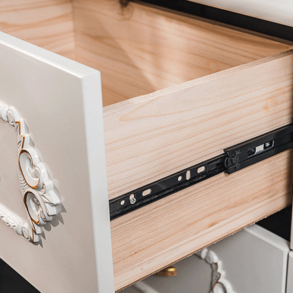 Mid-century Modern Solid Wood Chest in White Rectangle Cabinet with Drawers Clearhalo 'Cabinets & Chests' 'cabinets_chests' 'furn' 'furn_cabinets_chests' 'Furniture' 'Living Room Furniture' 7173621