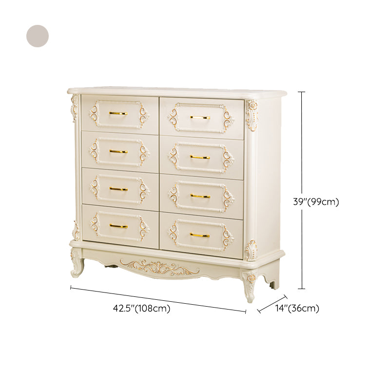 Mid-century Modern Solid Wood Chest in White Rectangle Cabinet with Drawers Clearhalo 'Cabinets & Chests' 'cabinets_chests' 'furn' 'furn_cabinets_chests' 'Furniture' 'Living Room Furniture' 7173626
