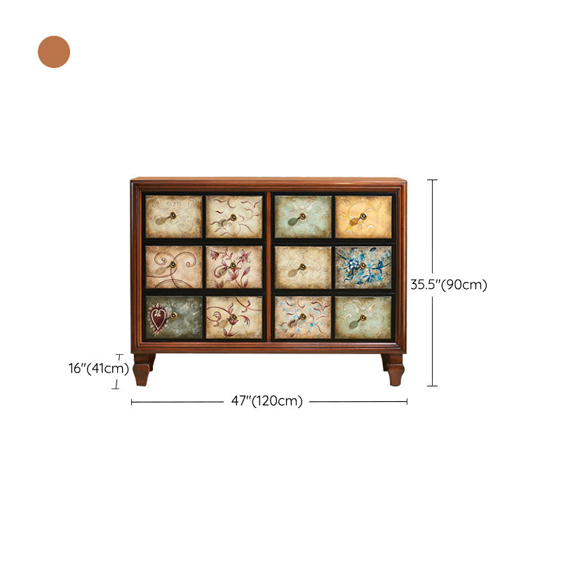 ミッドセンチュリーモダン16.14 "幅のアクセントチェスト、木製の長方形サイドキャビネット