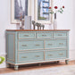 Mid-century Modern Wooden Chest in Blue Rectangle Accent Chest with Drawers 53"L x 16"W x 30"H Clearhalo 'Cabinets & Chests' 'cabinets_chests' 'furn' 'furn_cabinets_chests' 'Furniture' 'Living Room Furniture' 7173653