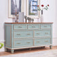 Mid-century Modern Wooden Chest in Blue Rectangle Accent Chest with Drawers Clearhalo 'Cabinets & Chests' 'cabinets_chests' 'furn' 'furn_cabinets_chests' 'Furniture' 'Living Room Furniture' 7173655