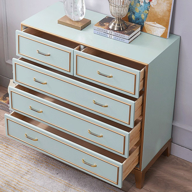 Mid-century Modern Wooden Chest in Blue Rectangle Accent Chest with Drawers Clearhalo 'Cabinets & Chests' 'cabinets_chests' 'furn' 'furn_cabinets_chests' 'Furniture' 'Living Room Furniture' 7173660