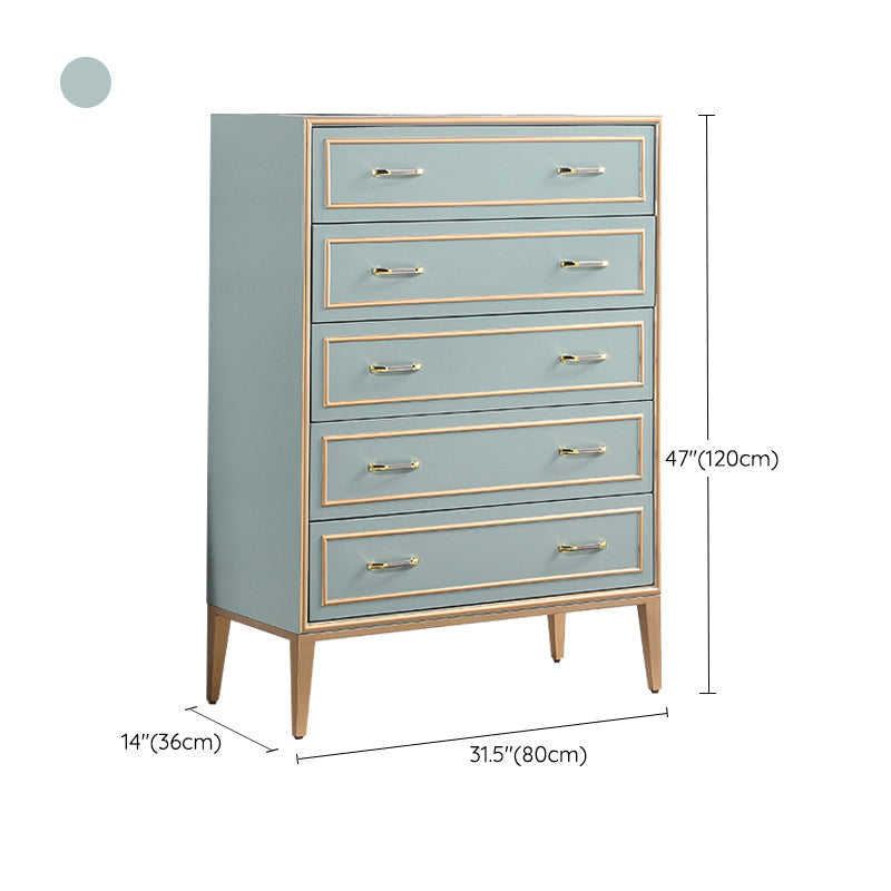 Mid-century Modern Wooden Chest in Blue Rectangle Accent Chest with Drawers Clearhalo 'Cabinets & Chests' 'cabinets_chests' 'furn' 'furn_cabinets_chests' 'Furniture' 'Living Room Furniture' 7173663