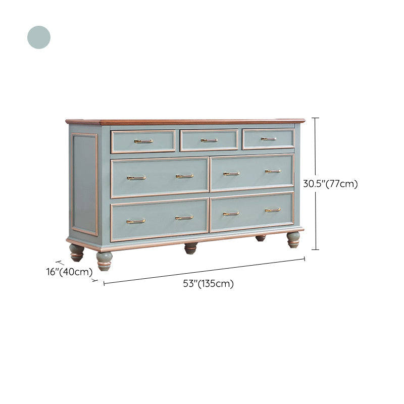 Mid-century Modern Wooden Chest in Blue Rectangle Accent Chest with Drawers Clearhalo 'Cabinets & Chests' 'cabinets_chests' 'furn' 'furn_cabinets_chests' 'Furniture' 'Living Room Furniture' 7173664