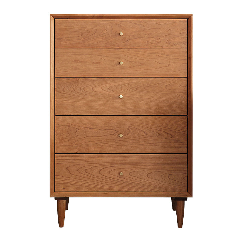 Mid-century Modern 5- Drawer Chest Rectangle Wooden Accent Chest Clearhalo 'Cabinets & Chests' 'cabinets_chests' 'furn' 'furn_cabinets_chests' 'Furniture' 'Living Room Furniture' 7173686