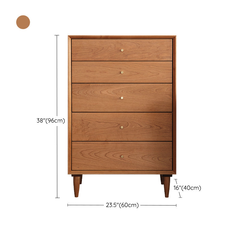Mid-century Modern 5- Drawer Chest Rectangle Wooden Accent Chest Clearhalo 'Cabinets & Chests' 'cabinets_chests' 'furn' 'furn_cabinets_chests' 'Furniture' 'Living Room Furniture' 7173691