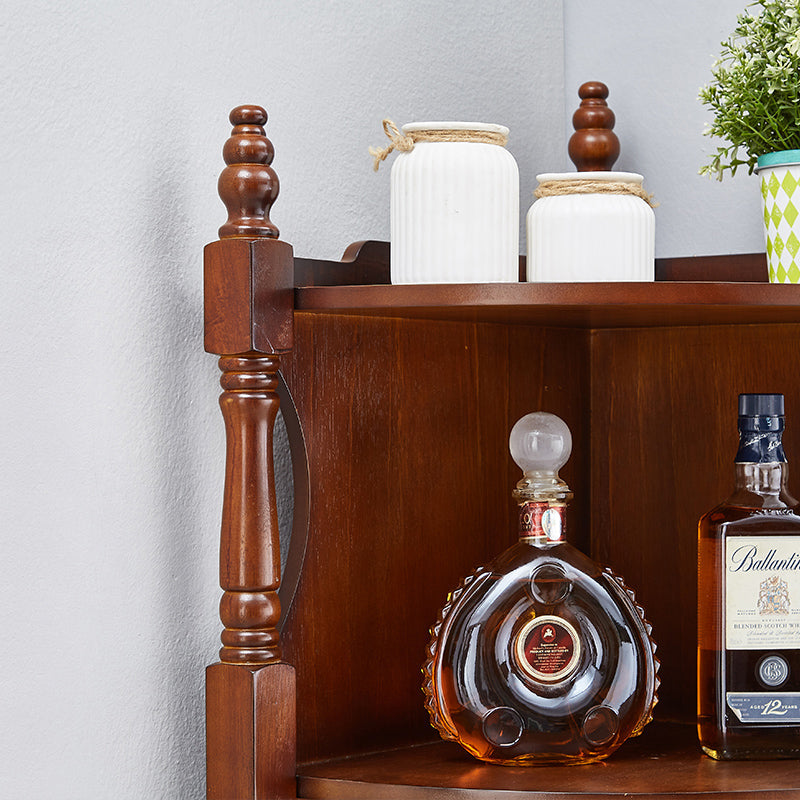 Mid-century Modern 1- Door Cabinet Wooden Corner Cabinet with Shelf