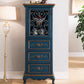 1- Door Wooden Cabinet, Rectangle Accent Cabinet with Drawers 25.5"L x 14"W x 61"H Blue Clearhalo 'Cabinets & Chests' 'cabinets_chests' 'furn' 'furn_cabinets_chests' 'Furniture' 'Living Room Furniture' 7173713