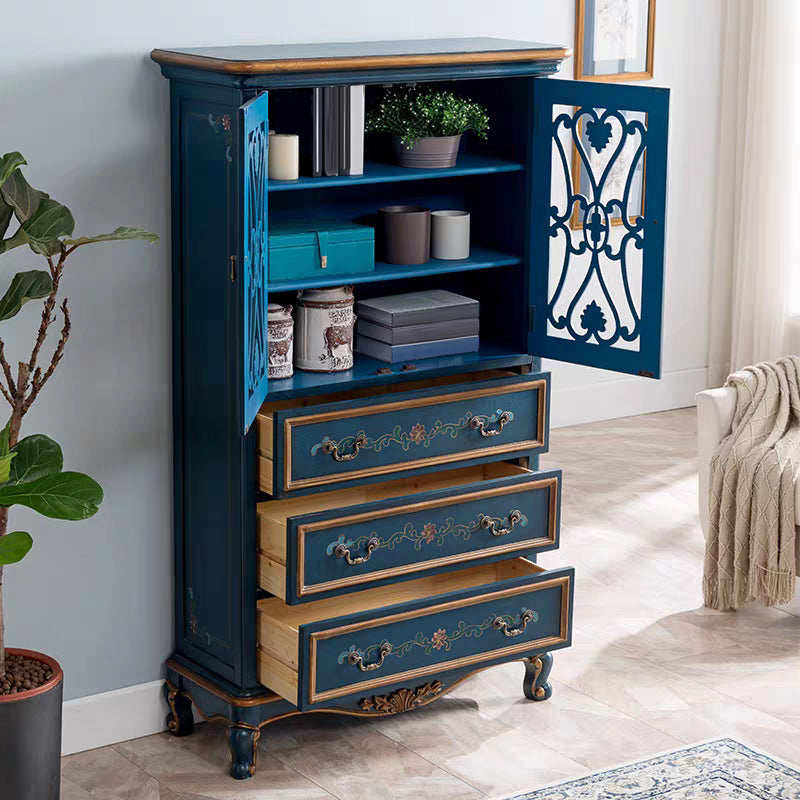 1- Door Wooden Cabinet, Rectangle Accent Cabinet with Drawers Clearhalo 'Cabinets & Chests' 'cabinets_chests' 'furn' 'furn_cabinets_chests' 'Furniture' 'Living Room Furniture' 7173714