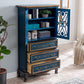 1- Door Wooden Cabinet, Rectangle Accent Cabinet with Drawers 39"L x 15"W x 67"H Blue Clearhalo 'Cabinets & Chests' 'cabinets_chests' 'furn' 'furn_cabinets_chests' 'Furniture' 'Living Room Furniture' 7173721