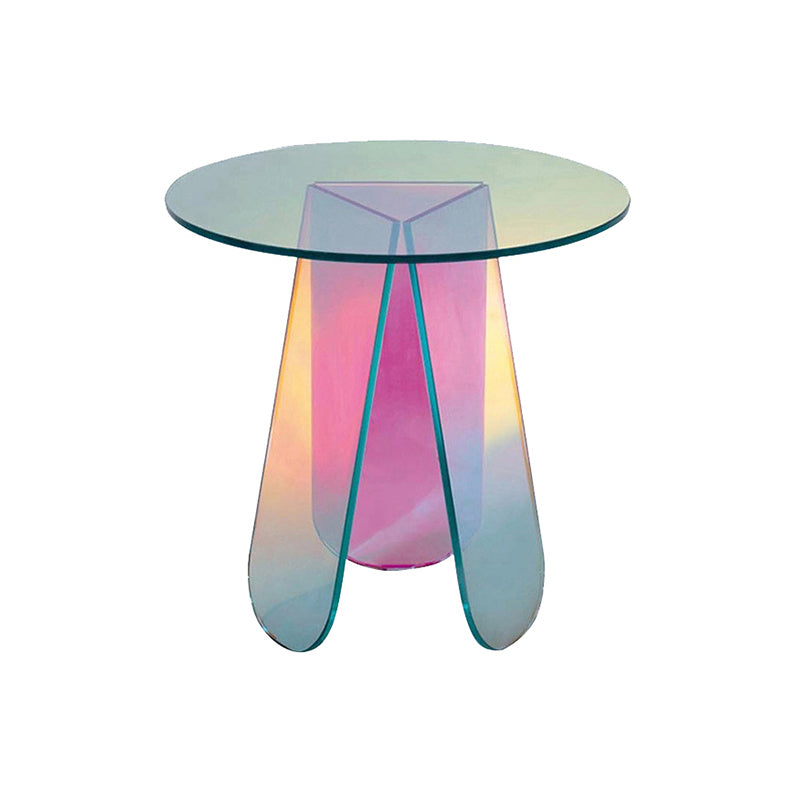 Luxurious Acrylic Side Table Round/Oval Side End Snack Table Bright Blue 1 Clearhalo 'Coffee & Accent Tables' 'End & Side Tables' 'end_side_tables' 'furn' 'furn_end_side_tables' 'Furniture' 'Living Room Furniture' 7173822