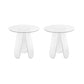 Luxurious Acrylic Side Table Round/Oval Side End Snack Table 18"L x 18"W x 18.5"H Clear 2 Clearhalo 'Coffee & Accent Tables' 'End & Side Tables' 'end_side_tables' 'furn' 'furn_end_side_tables' 'Furniture' 'Living Room Furniture' 7173826