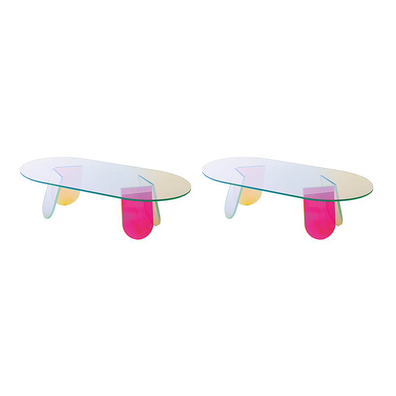 Luxurious Acrylic Side Table Round/Oval Side End Snack Table Bright Blue 2 Clearhalo 'Coffee & Accent Tables' 'End & Side Tables' 'end_side_tables' 'furn' 'furn_end_side_tables' 'Furniture' 'Living Room Furniture' 7173829