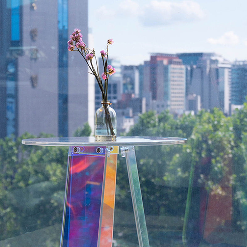 Luxurious Acrylic Side Table Round/Oval Side End Snack Table Clearhalo 'Coffee & Accent Tables' 'End & Side Tables' 'end_side_tables' 'furn' 'furn_end_side_tables' 'Furniture' 'Living Room Furniture' 7173830