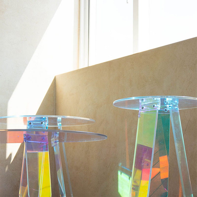 Luxurious Acrylic Side Table Round/Oval Side End Snack Table Clearhalo 'Coffee & Accent Tables' 'End & Side Tables' 'end_side_tables' 'furn' 'furn_end_side_tables' 'Furniture' 'Living Room Furniture' 7173834