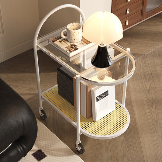 23,62 "tavolo laterale in metallo largo ovale di divano di divano tavolo accento laterale