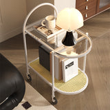 23.62" Wide Metal Side Table Oval Glass Top Sofa Side Accent Table