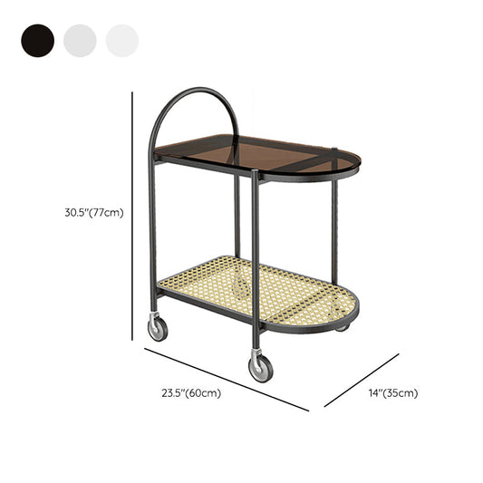23,62 "tavolo laterale in metallo largo ovale di divano di divano tavolo accento laterale