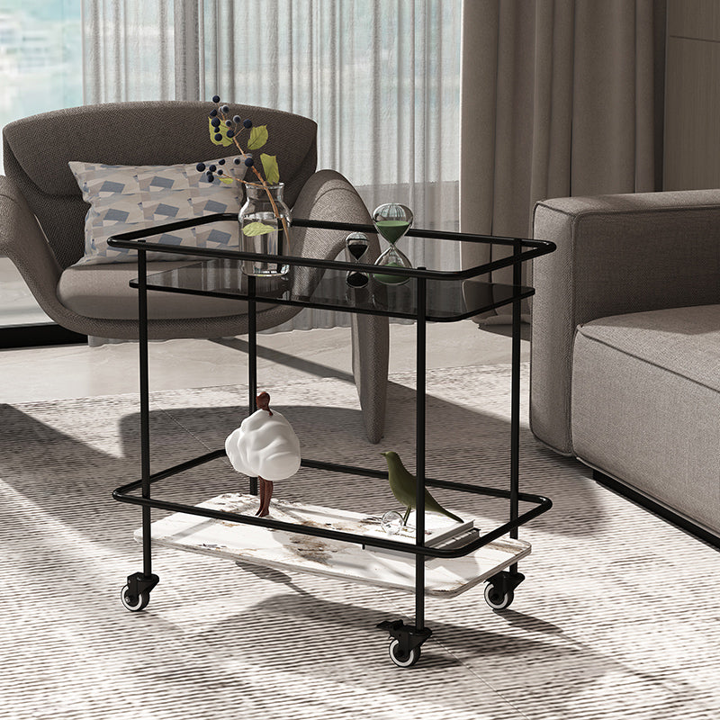 23.62" Tall 4 Legs Side Table Modernistic Metal Side End Snack Table Clearhalo 'Coffee & Accent Tables' 'End & Side Tables' 'end_side_tables' 'furn' 'furn_end_side_tables' 'Furniture' 'Living Room Furniture' 7173933