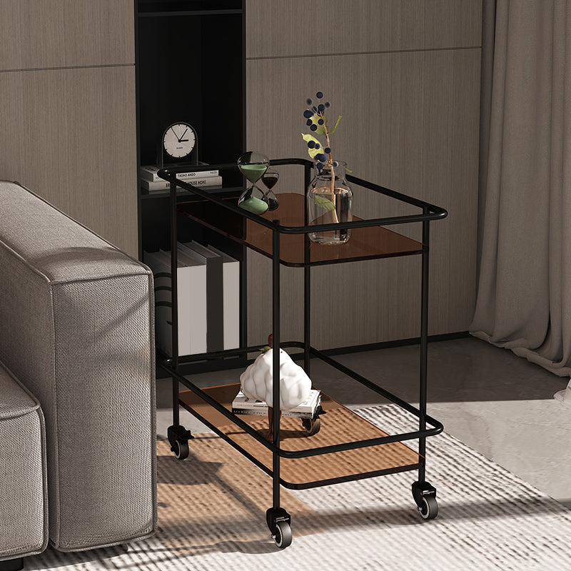 23.62" Tall 4 Legs Side Table Modernistic Metal Side End Snack Table Clearhalo 'Coffee & Accent Tables' 'End & Side Tables' 'end_side_tables' 'furn' 'furn_end_side_tables' 'Furniture' 'Living Room Furniture' 7173938