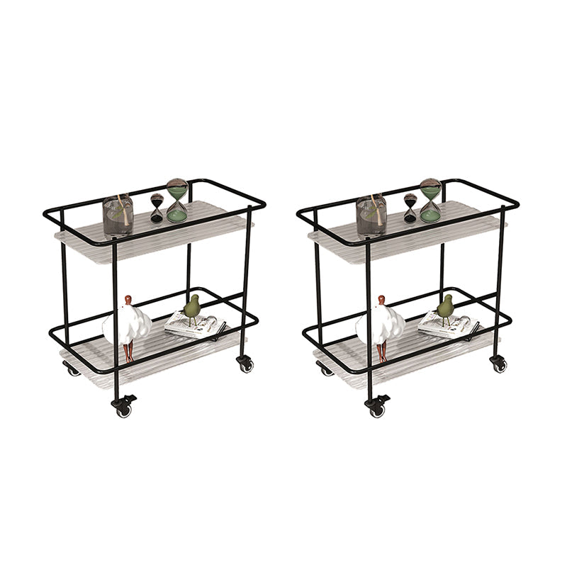 23.62" Tall 4 Legs Side Table Modernistic Metal Side End Snack Table Clear 2 Clearhalo 'Coffee & Accent Tables' 'End & Side Tables' 'end_side_tables' 'furn' 'furn_end_side_tables' 'Furniture' 'Living Room Furniture' 7173940