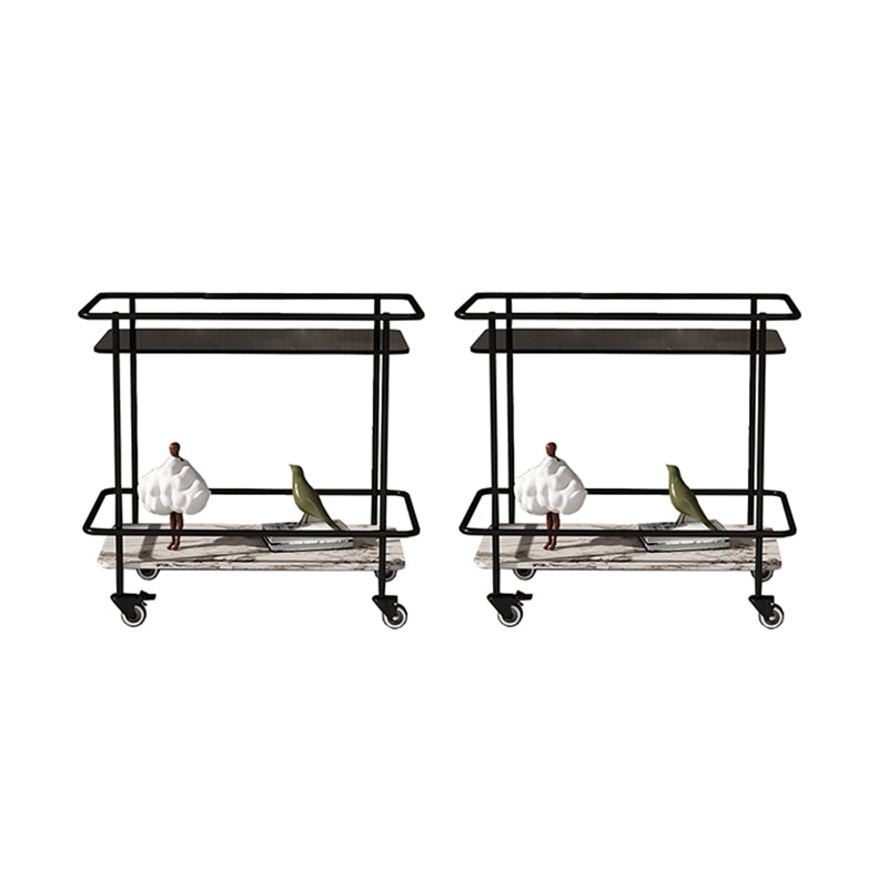 23.62" Tall 4 Legs Side Table Modernistic Metal Side End Snack Table Pandora Black 2 Clearhalo 'Coffee & Accent Tables' 'End & Side Tables' 'end_side_tables' 'furn' 'furn_end_side_tables' 'Furniture' 'Living Room Furniture' 7173942