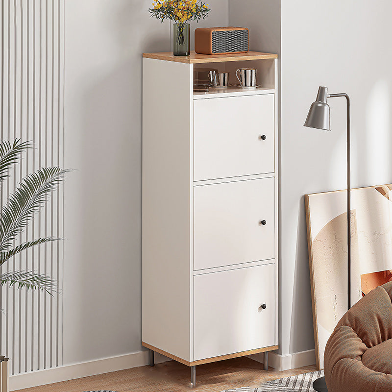 Modern White Cabinet Manufactured Wood Accent Cabinet with Doors 16"L x 14"W x 59"H Natural Clearhalo 'Cabinets & Chests' 'cabinets_chests' 'furn' 'furn_cabinets_chests' 'Furniture' 'Living Room Furniture' 7174091