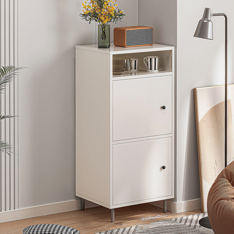 Modern White Cabinet Manufactured Wood Accent Cabinet with Doors 16"L x 14"W x 41"H White Clearhalo 'Cabinets & Chests' 'cabinets_chests' 'furn' 'furn_cabinets_chests' 'Furniture' 'Living Room Furniture' 7174098