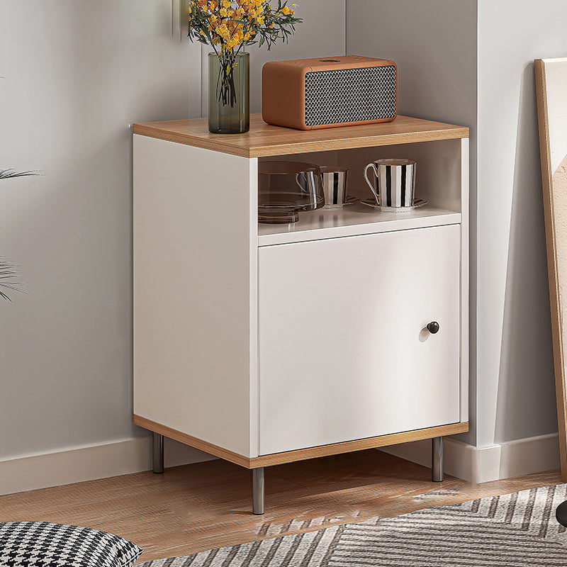 Modern White Cabinet Manufactured Wood Accent Cabinet with Doors 16"L x 14"W x 25.5"H Natural Clearhalo 'Cabinets & Chests' 'cabinets_chests' 'furn' 'furn_cabinets_chests' 'Furniture' 'Living Room Furniture' 7174102