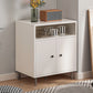 Modern White Cabinet Manufactured Wood Accent Cabinet with Doors 24"L x 14"W x 25.5"H White Clearhalo 'Cabinets & Chests' 'cabinets_chests' 'furn' 'furn_cabinets_chests' 'Furniture' 'Living Room Furniture' 7174105