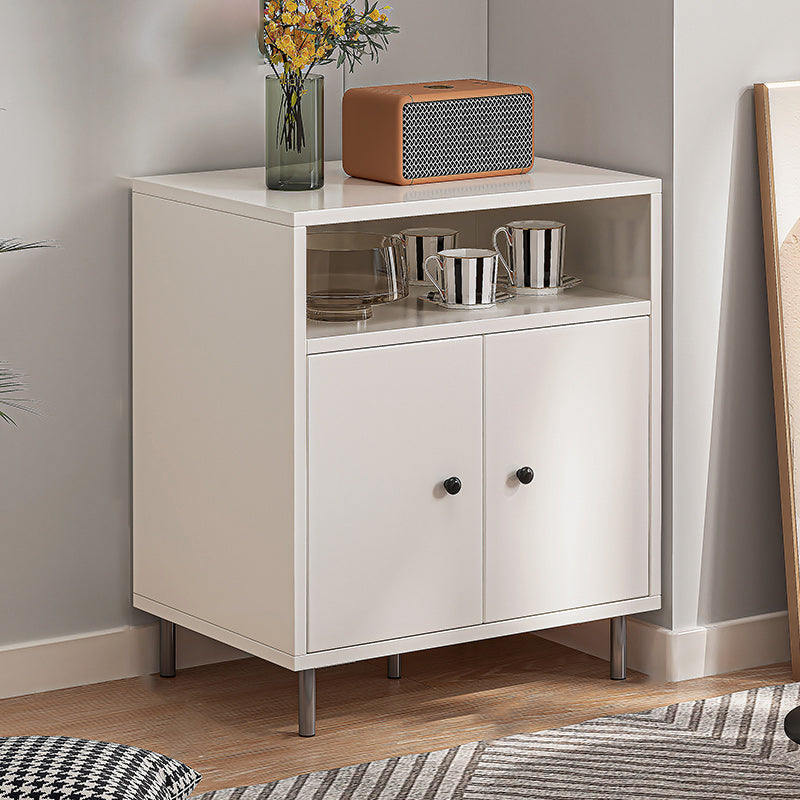 Modern White Cabinet Manufactured Wood Accent Cabinet with Doors 24"L x 14"W x 25.5"H White Clearhalo 'Cabinets & Chests' 'cabinets_chests' 'furn' 'furn_cabinets_chests' 'Furniture' 'Living Room Furniture' 7174105