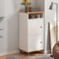 Modern White Cabinet Manufactured Wood Accent Cabinet with Doors 16"L x 14"W x 41"H Natural Clearhalo 'Cabinets & Chests' 'cabinets_chests' 'furn' 'furn_cabinets_chests' 'Furniture' 'Living Room Furniture' 7174108