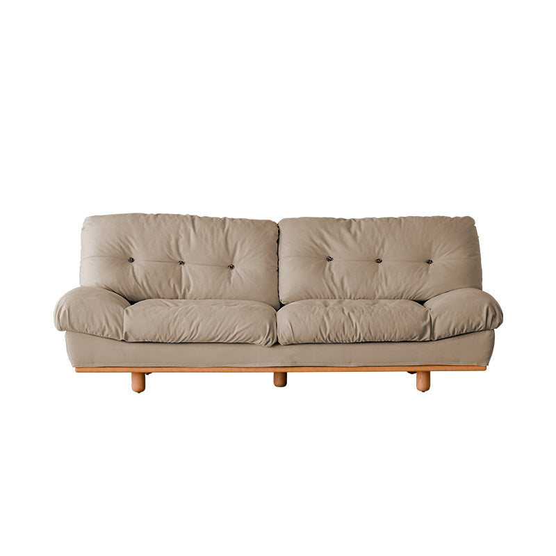 Contemporary Sofa Faux Leather Armless Sofa with Loose Back for Living Room Brown Tech Cloth Clearhalo 'furn' 'furn_sofas' 'Furniture' 'Living Room Furniture' 'Sofa' 'sofas' 7174119