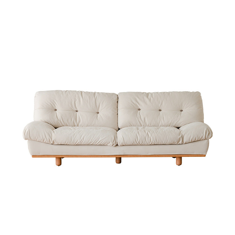 Contemporary Sofa Faux Leather Armless Sofa with Loose Back for Living Room White Tech Cloth Clearhalo 'furn' 'furn_sofas' 'Furniture' 'Living Room Furniture' 'Sofa' 'sofas' 7174121