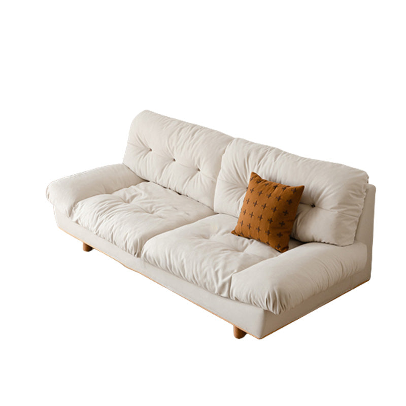 Contemporary Sofa Faux Leather Armless Sofa with Loose Back for Living Room