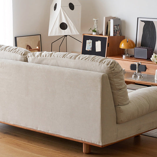 Contemporary Sofa Faux Leather Armless Sofa with Loose Back for Living Room