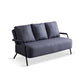 Metal Stationary Loveseat Cushions Back Standard Sofa with Pillows Dark Gray Cotton and Linen Clearhalo 'furn' 'furn_sofas' 'Furniture' 'Living Room Furniture' 'Sofa' 'sofas' 7174228