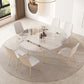 Round Modern Dining Table for Kitchen White Dinette Table with Metal Legs Clearhalo 'Dining Tables & Seating' 'Dining Tables' 'dining_table' 'furn' 'furn_dining_table' 'Furniture' 'Kitchen & Dining Furniture' 7177771