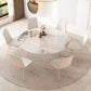 Round Modern Dining Table for Kitchen White Dinette Table with Metal Legs Clearhalo 'Dining Tables & Seating' 'Dining Tables' 'dining_table' 'furn' 'furn_dining_table' 'Furniture' 'Kitchen & Dining Furniture' 7177772