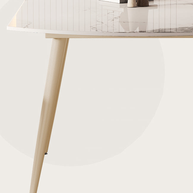 Round Modern Dining Table for Kitchen White Dinette Table with Metal Legs Clearhalo 'Dining Tables & Seating' 'Dining Tables' 'dining_table' 'furn' 'furn_dining_table' 'Furniture' 'Kitchen & Dining Furniture' 7177776